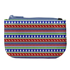 Christmas-color-stripes Pattern Large Coin Purse by Bedest