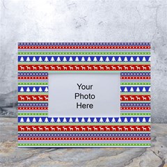 Christmas-color-stripes Pattern White Tabletop Photo Frame 4 x6  by Bedest