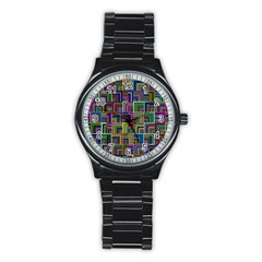 Wallpaper-background-colorful Stainless Steel Round Watch by Bedest