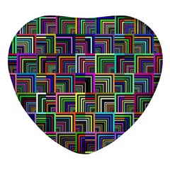 Wallpaper-background-colorful Heart Glass Fridge Magnet (4 Pack) by Bedest