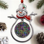 Wallpaper-background-colorful Metal Snowman Ornament Front