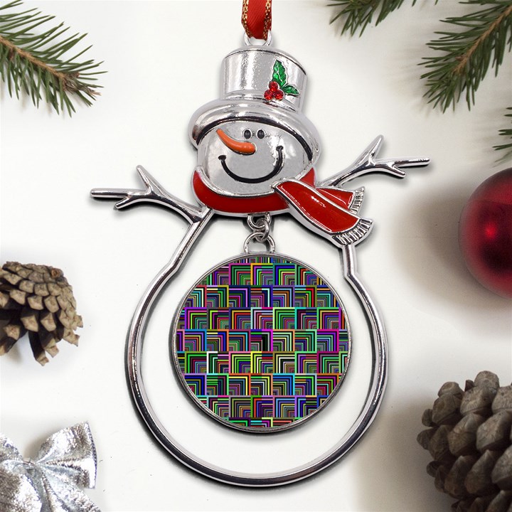 Wallpaper-background-colorful Metal Snowman Ornament