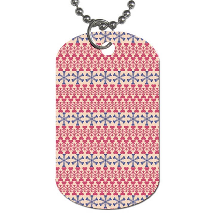 Christmas-pattern-background-green-decorative-star-snow Dog Tag (Two Sides)