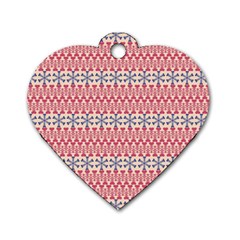 Christmas-pattern-background-green-decorative-star-snow Dog Tag Heart (two Sides) by Bedest