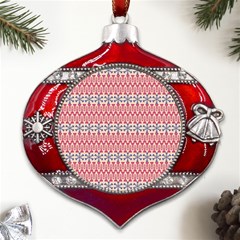 Christmas-pattern-background-green-decorative-star-snow Metal Snowflake And Bell Red Ornament by Bedest