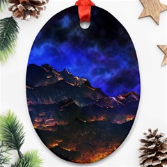 Landscape-sci-fi-alien-world Ornament (oval) by Bedest