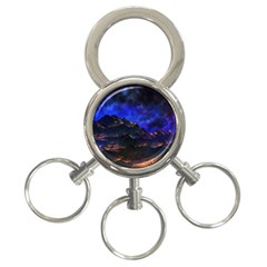 Landscape-sci-fi-alien-world 3-ring Key Chain by Bedest