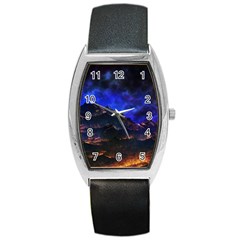 Landscape-sci-fi-alien-world Barrel Style Metal Watch by Bedest