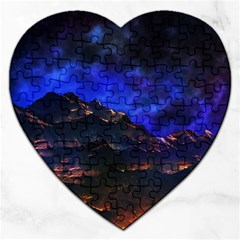 Landscape-sci-fi-alien-world Jigsaw Puzzle (heart) by Bedest