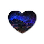 Landscape-sci-fi-alien-world Rubber Coaster (Heart) Front