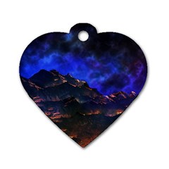 Landscape-sci-fi-alien-world Dog Tag Heart (one Side) by Bedest