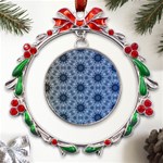 Pattern-patterns-seamless-design Metal X mas Wreath Ribbon Ornament Front