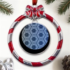 Pattern-patterns-seamless-design Metal Red Ribbon Round Ornament by Bedest