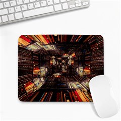 Library-tunnel-books-stacks Small Mousepad by Bedest