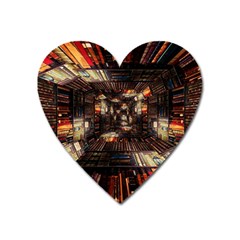 Library-tunnel-books-stacks Heart Magnet by Bedest