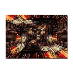 Library-tunnel-books-stacks Sticker A4 (100 Pack) by Bedest