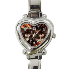 Library-tunnel-books-stacks Heart Italian Charm Watch by Bedest