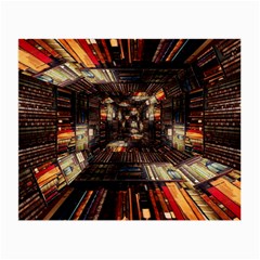 Library-tunnel-books-stacks Small Glasses Cloth by Bedest