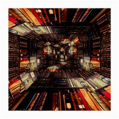 Library-tunnel-books-stacks Medium Glasses Cloth by Bedest