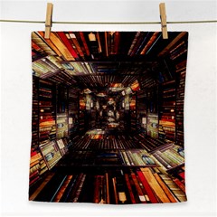 Library-tunnel-books-stacks Face Towel by Bedest