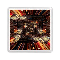 Library-tunnel-books-stacks Memory Card Reader (square) by Bedest