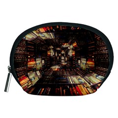 Library-tunnel-books-stacks Accessory Pouch (medium) by Bedest