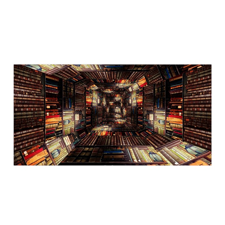 Library-tunnel-books-stacks Satin Wrap 35  x 70 