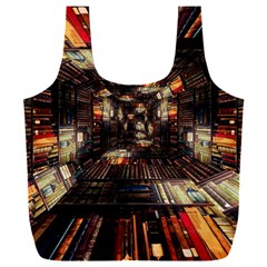 Library-tunnel-books-stacks Full Print Recycle Bag (xxxl) by Bedest