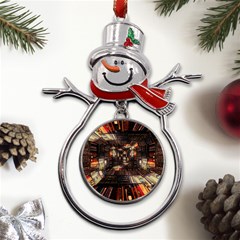 Library-tunnel-books-stacks Metal Snowman Ornament by Bedest