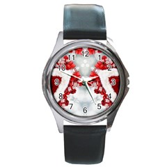 Christmas-background-tile-gifts Round Metal Watch by Bedest