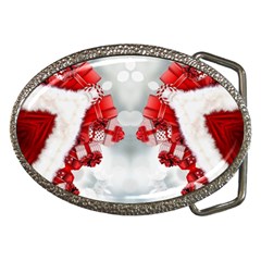 Christmas-background-tile-gifts Belt Buckles