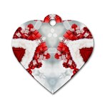 Christmas-background-tile-gifts Dog Tag Heart (Two Sides) Front