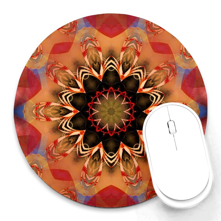 Abstract-kaleidoscope-design Round Mousepad