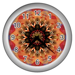 Abstract-kaleidoscope-design Wall Clock (silver) by Bedest