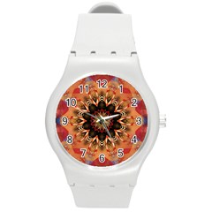 Abstract-kaleidoscope-design Round Plastic Sport Watch (m)