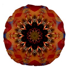 Abstract-kaleidoscope-design Large 18  Premium Round Cushions by Bedest