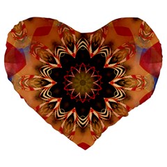 Abstract-kaleidoscope-design Large 19  Premium Heart Shape Cushions by Bedest