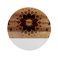 Abstract-kaleidoscope-design Marble Wood Coaster (round)