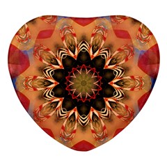 Abstract-kaleidoscope-design Heart Glass Fridge Magnet (4 Pack)