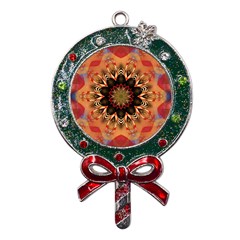 Abstract-kaleidoscope-design Metal X mas Lollipop With Crystal Ornament by Bedest