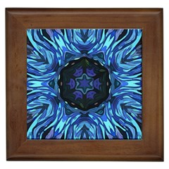 Background-blue-flower Framed Tile by Bedest