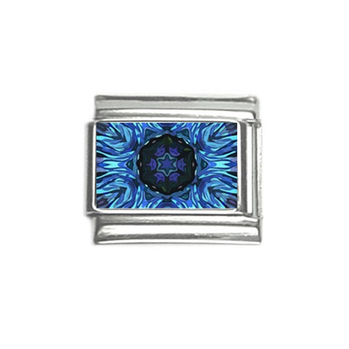 Background-blue-flower Italian Charm (9mm)