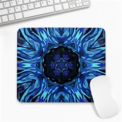 Background-blue-flower Large Mousepad by Bedest