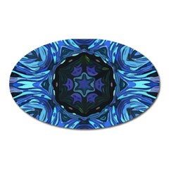 Background-blue-flower Oval Magnet