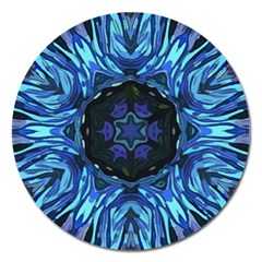 Background-blue-flower Magnet 5  (round) by Bedest