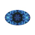 Background-blue-flower Sticker Oval (100 pack) Front