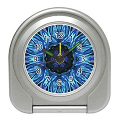 Background-blue-flower Travel Alarm Clock