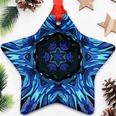 Background-blue-flower Star Ornament (two Sides) by Bedest