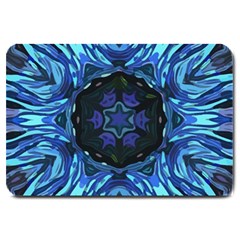 Background-blue-flower Large Doormat