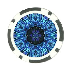 Background-blue-flower Poker Chip Card Guard